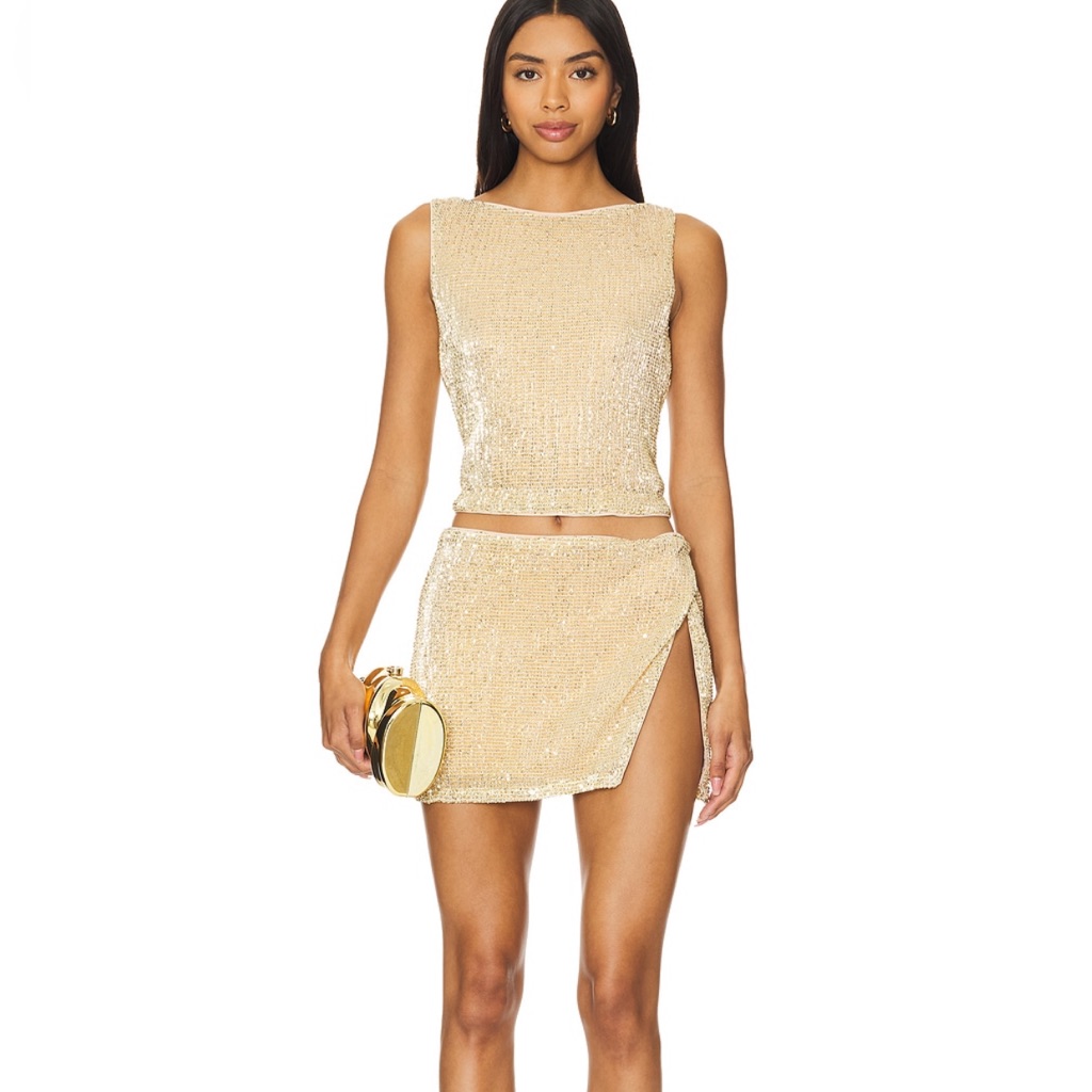 Lovers And Friends Selma Gold Sequin TwoPiece Set